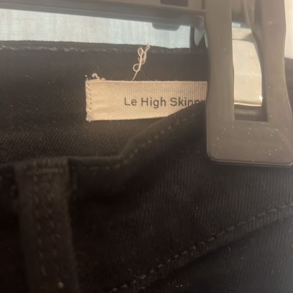 FRAME DENIM  LE HIGH SKINNY RAW HEM JET BLACK SIZE 27 - Picture 8 of 11